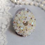Kristallen ring met Swarovski kristalfacetten en spinners